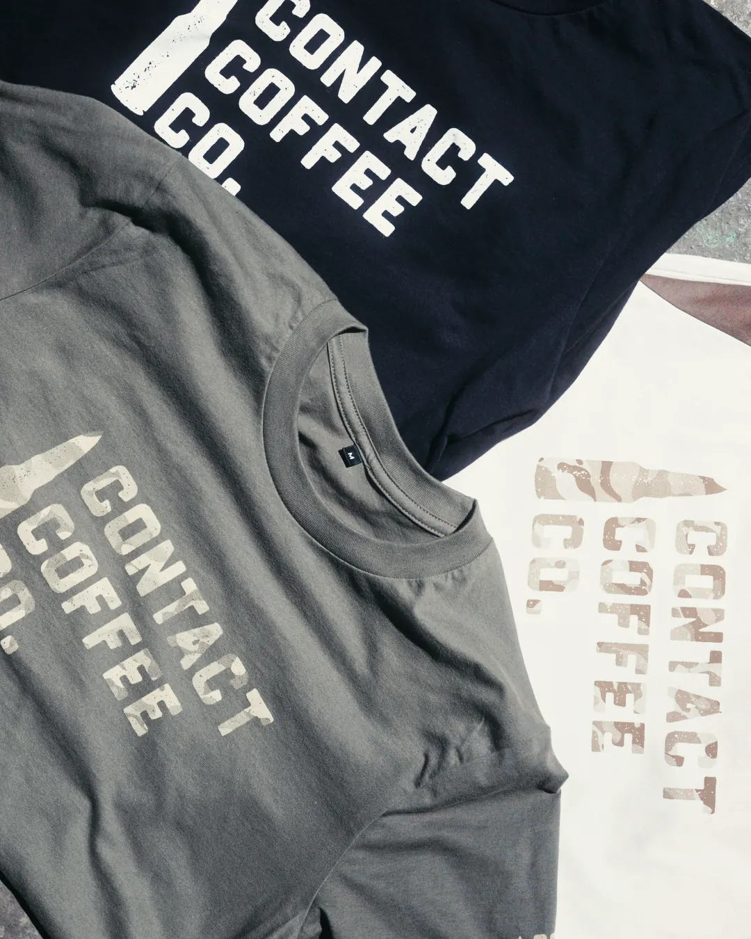 Close flat lay of the Contact Coffee drop