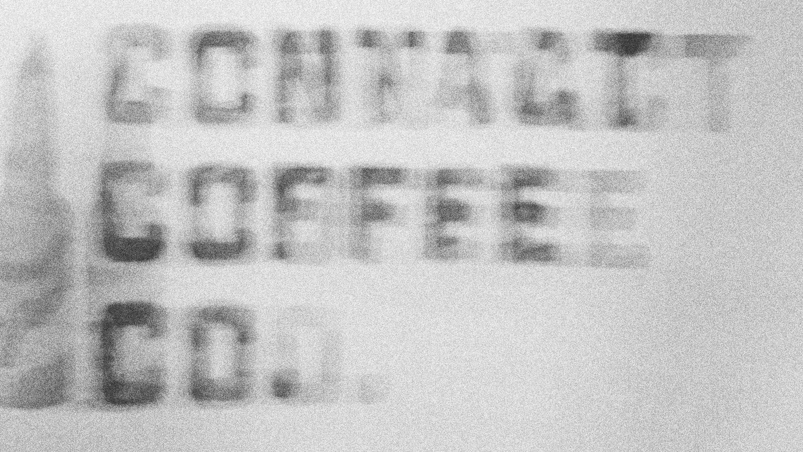 Grain-blurred close-up of the Contact Coffee print