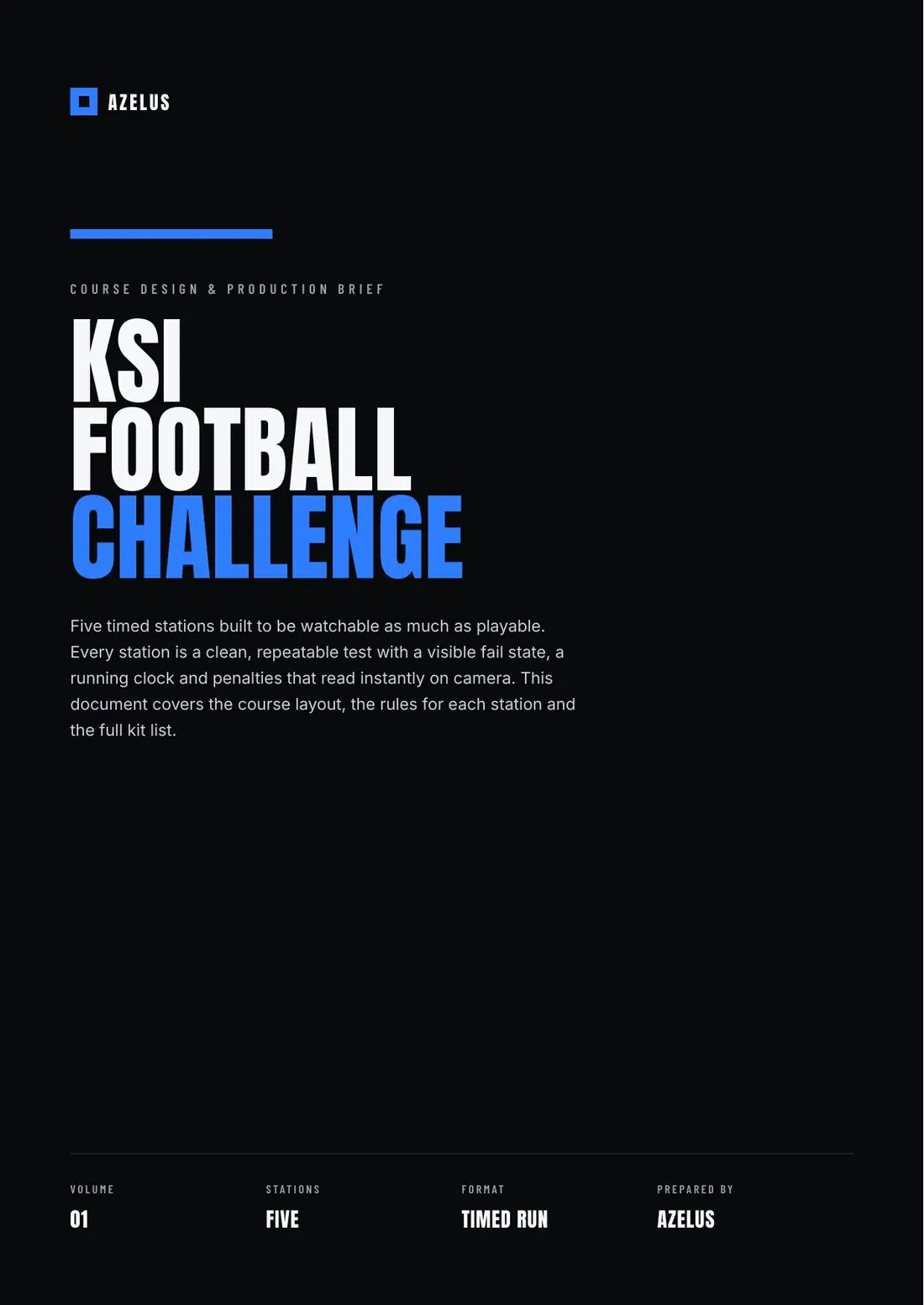 KSI Football Challenge Volume 01 creative brief, page 1 of 8
